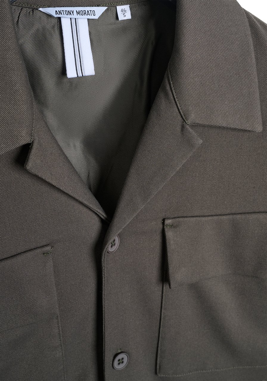 Antony Morato SHIRT REGULAR FIT WITH LOGOED BADGE Groen