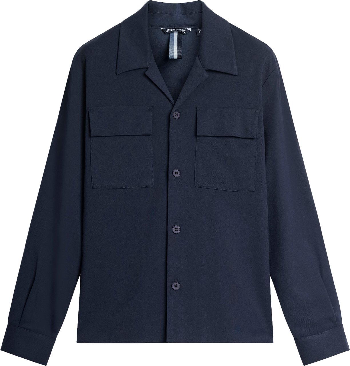 Antony Morato SHIRT REGULAR FIT WITH LOGOED BADGE Blauw