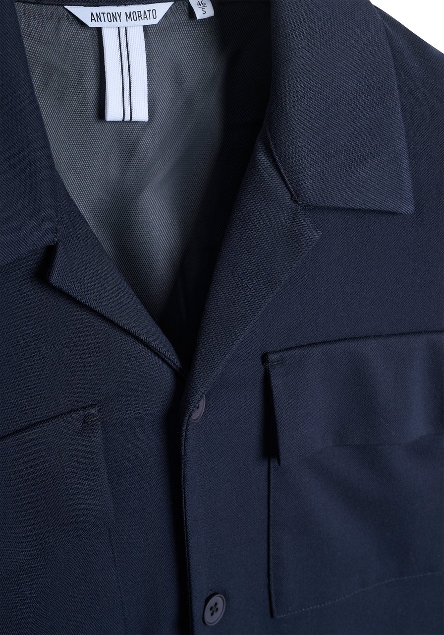 Antony Morato SHIRT REGULAR FIT WITH LOGOED BADGE Blauw