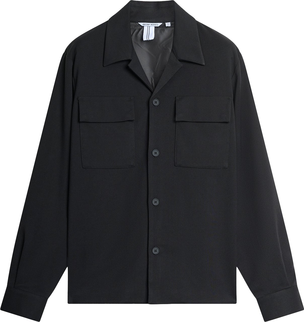 Antony Morato SHIRT REGULAR FIT WITH LOGOED BADGE Zwart