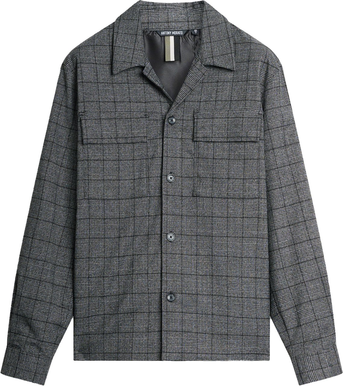 Antony Morato SHIRT REGULAR FIT GALLES MOTIF WITH LOGOED BADGE Grijs