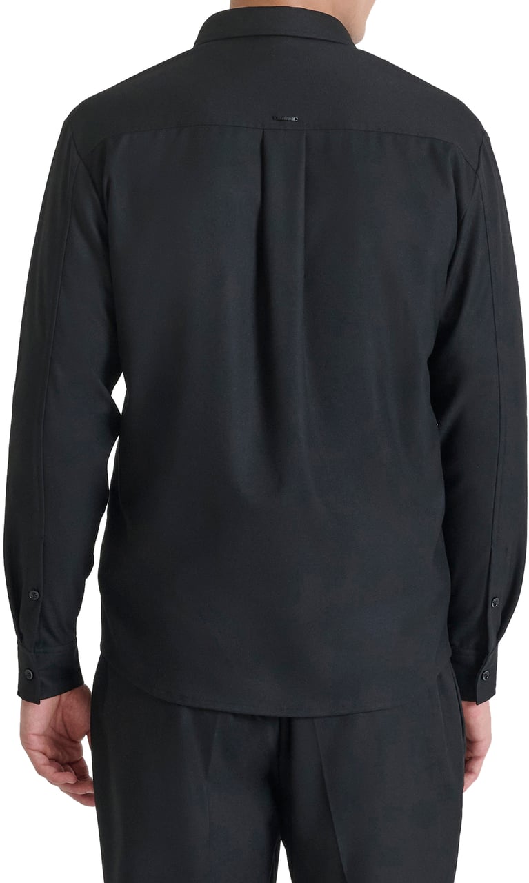 Antony Morato SHIRT RELAXED FIT WARM HANDFEEL WITH LOGOED BADGE Zwart