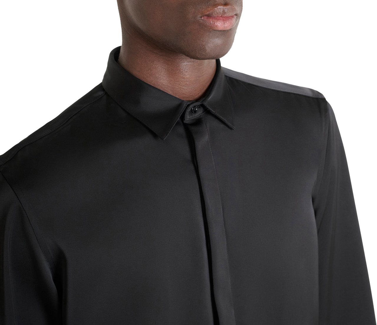 Antony Morato SHIRT LONDON REGULAR FIT IN SOFT TOUCH SATEEN FABRIC Zwart