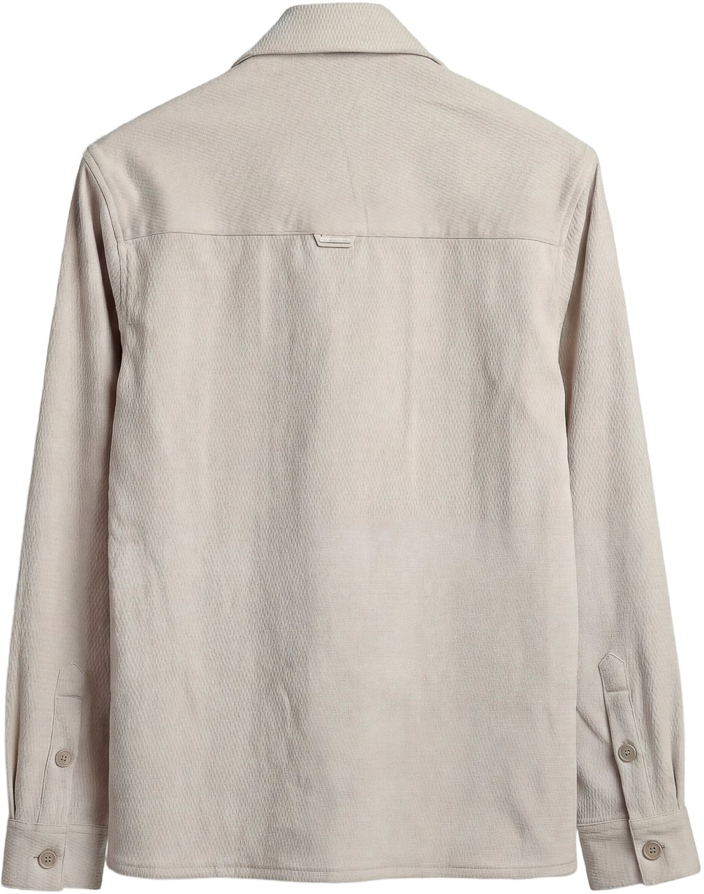 Antony Morato SHIRT REGULAR STRAIGHT FIT IN DOBBY WITH LOGOED BADGE ON BACK SHOULDERS Beige