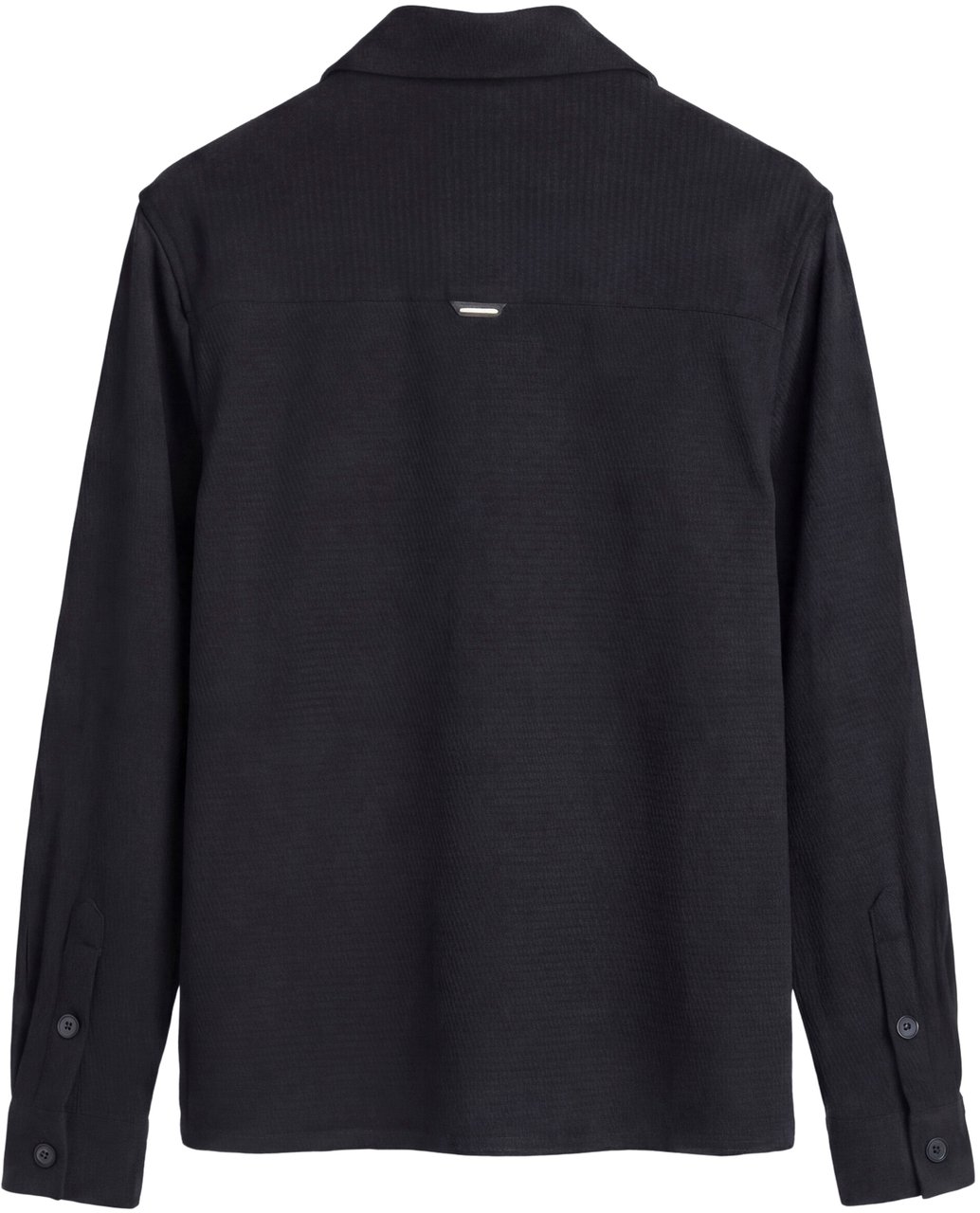 Antony Morato SHIRT REGULAR STRAIGHT FIT IN DOBBY WITH LOGOED BADGE ON BACK SHOULDERS Zwart
