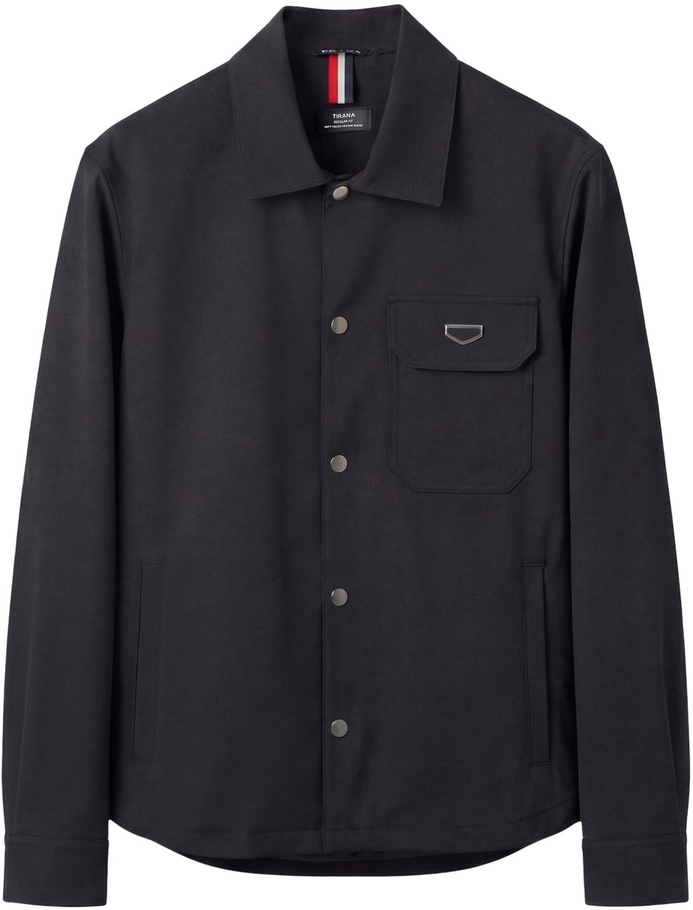 Antony Morato SHIRT LONG SLEEVES TIRANA REGULAR FIT IN COMPOUNDE STRETCH  WITH PLAQUETTE Zwart