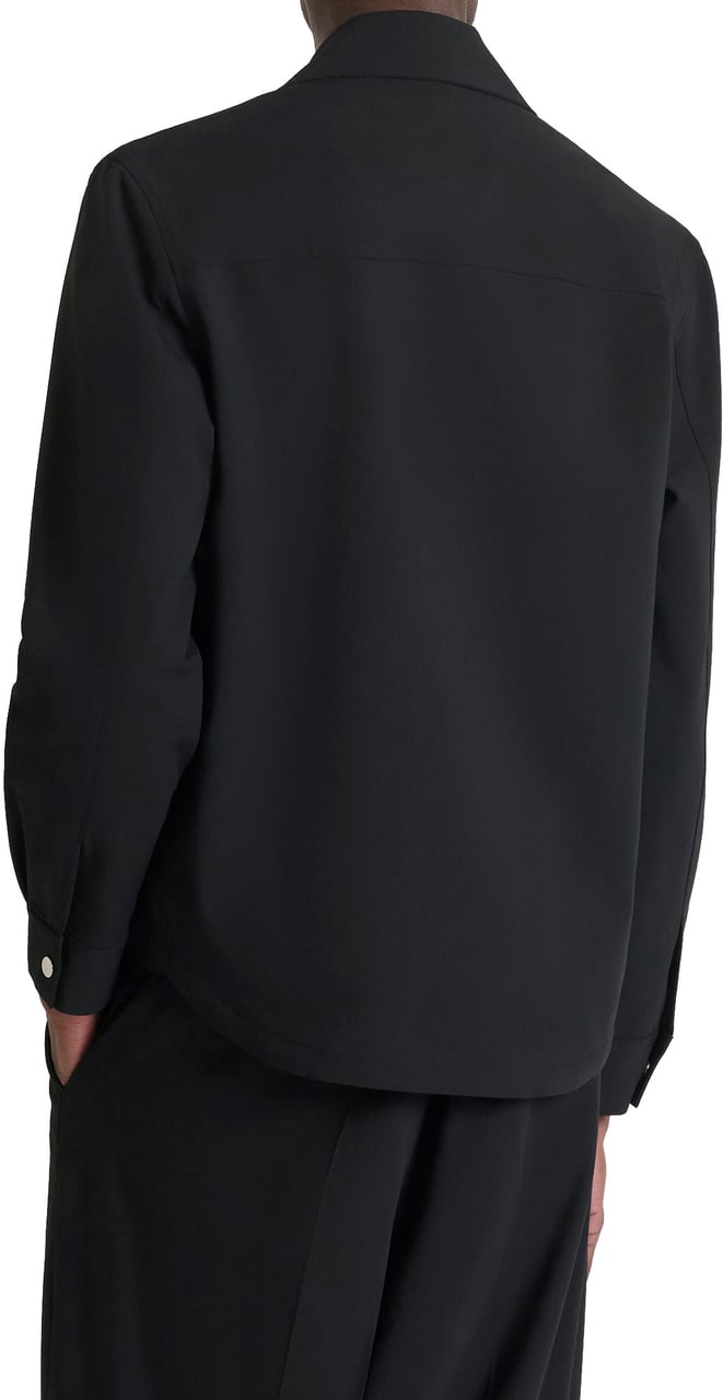 Antony Morato SHIRT LONG SLEEVES TIRANA REGULAR FIT IN COMPOUNDE STRETCH  WITH PLAQUETTE Zwart