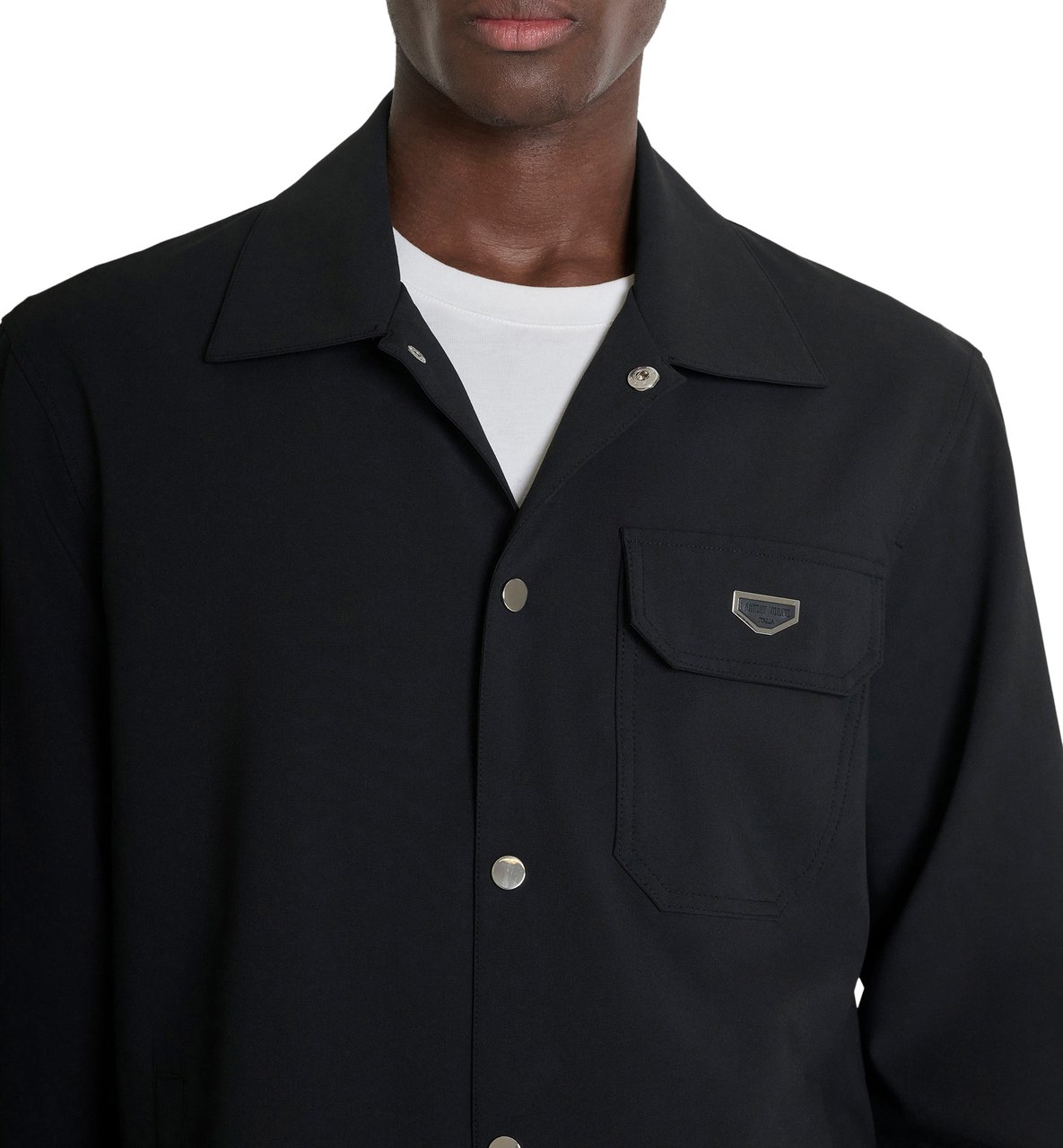 Antony Morato SHIRT LONG SLEEVES TIRANA REGULAR FIT IN COMPOUNDE STRETCH  WITH PLAQUETTE Zwart