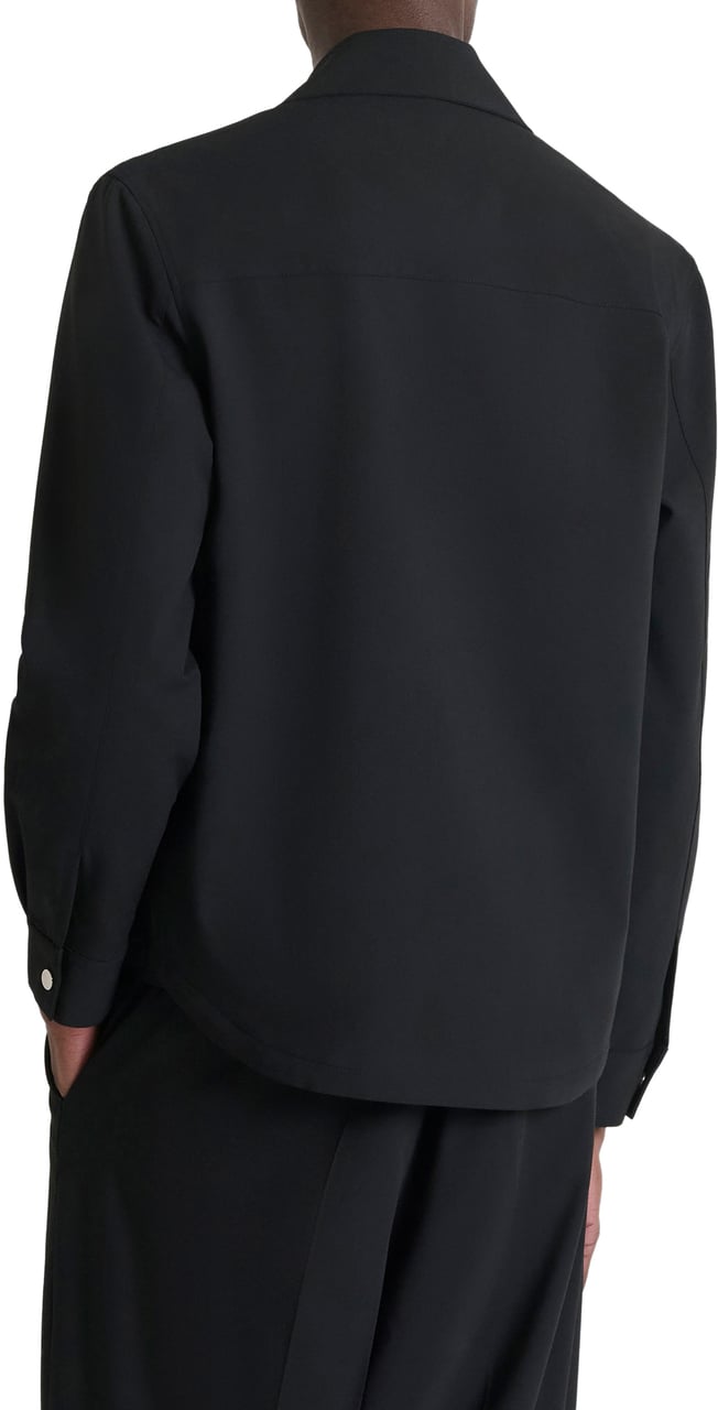 Antony Morato SHIRT LONG SLEEVES TIRANA REGULAR FIT IN COMPOUNDE STRETCH  WITH PLAQUETTE Zwart