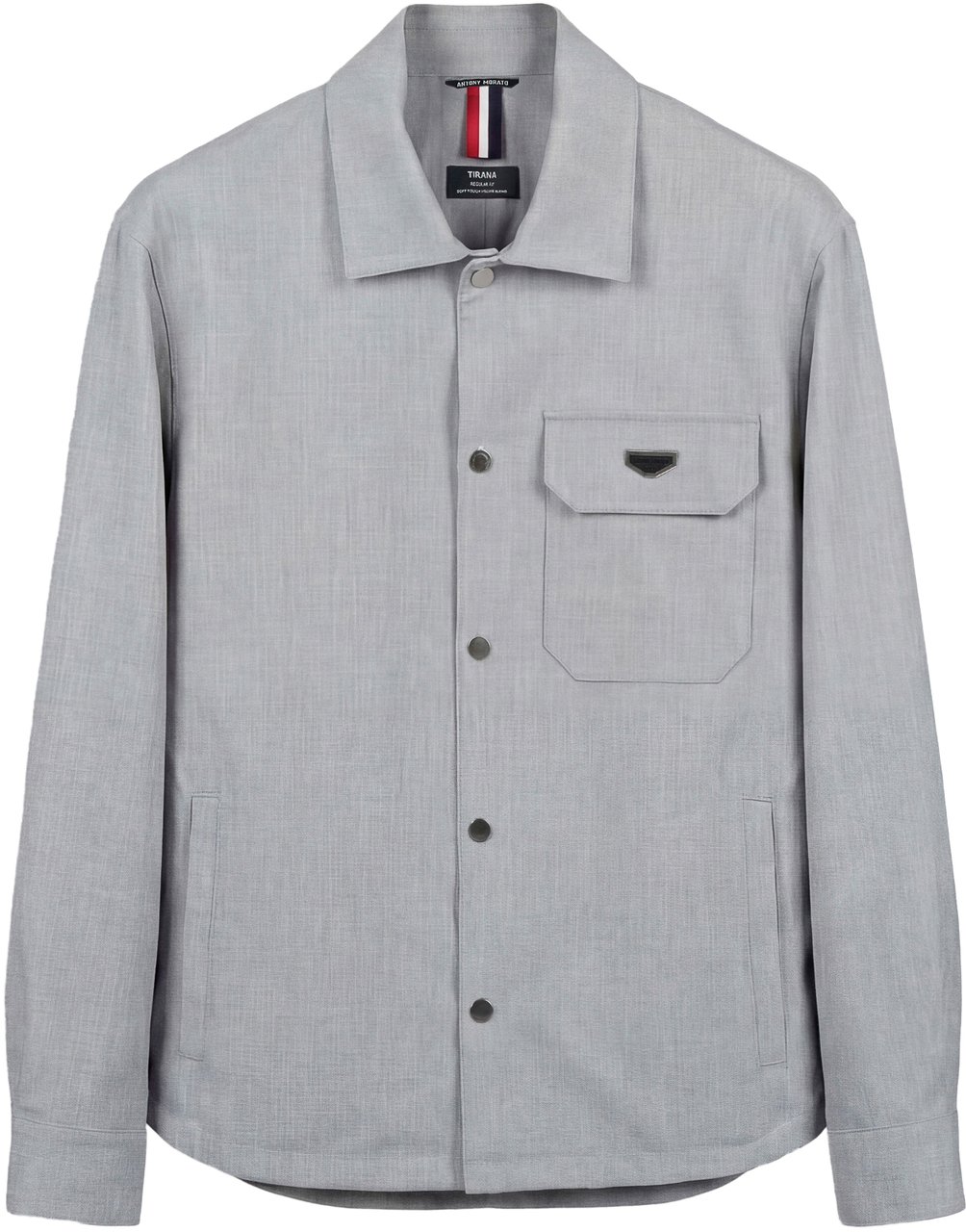 Antony Morato SHIRT LONG SLEEVES TIRANA REGULAR FIT IN COMPOUNDE STRETCH  WITH PLAQUETTE Grijs