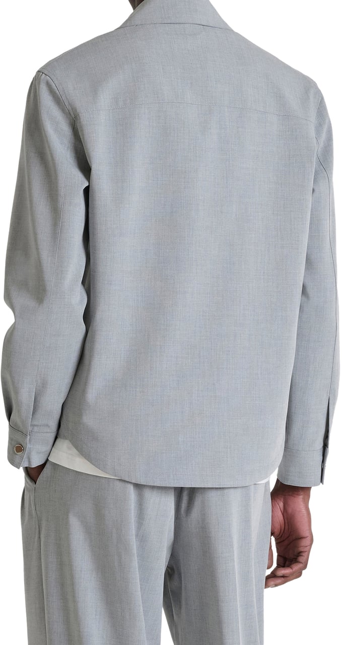 Antony Morato SHIRT LONG SLEEVES TIRANA REGULAR FIT IN COMPOUNDE STRETCH  WITH PLAQUETTE Grijs