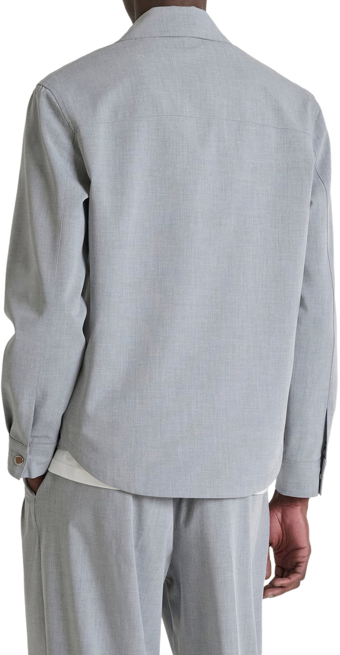 Antony Morato SHIRT LONG SLEEVES TIRANA REGULAR FIT IN COMPOUNDE STRETCH  WITH PLAQUETTE Grijs