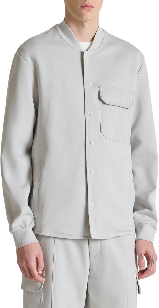 Antony Morato OVERSHIRT REGULAR FIT IN INTERLOCK WITH PATCH ON SLEEVE Wit