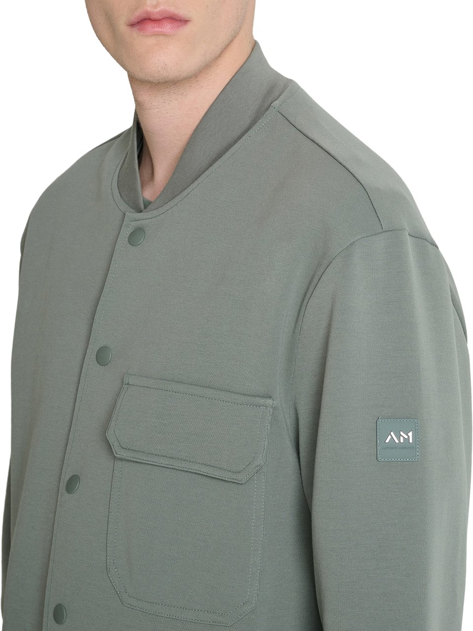 Antony Morato OVERSHIRT REGULAR FIT IN INTERLOCK WITH PATCH ON SLEEVE Groen