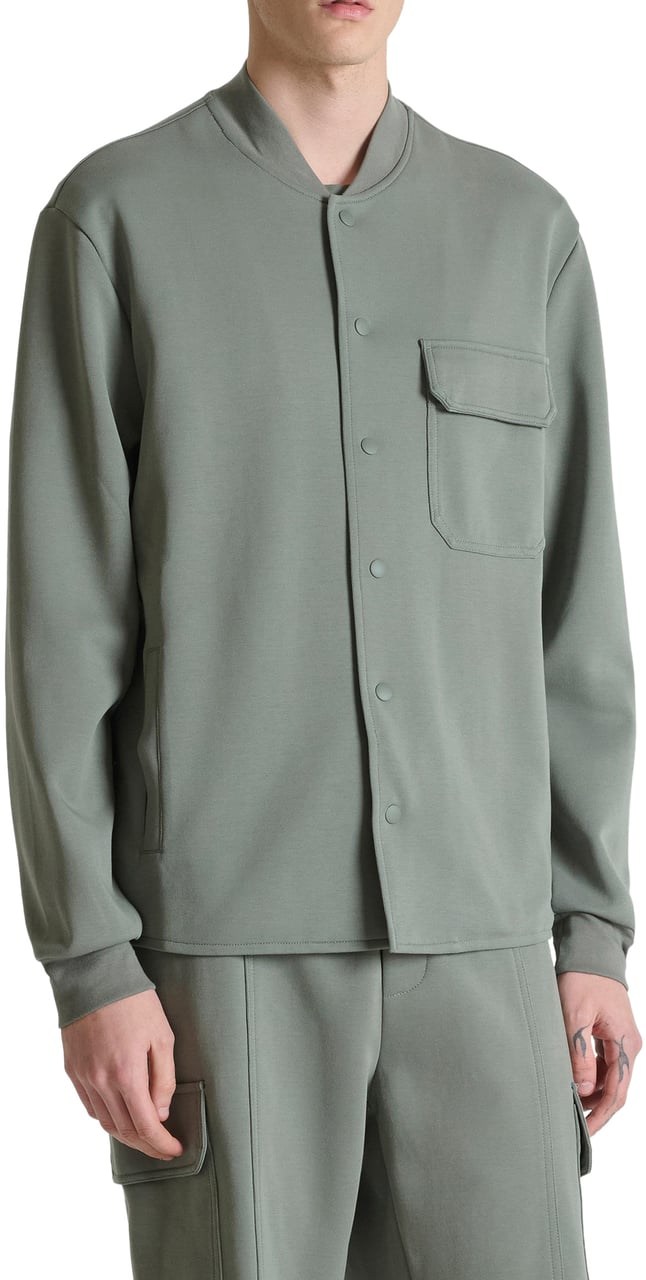 Antony Morato OVERSHIRT REGULAR FIT IN INTERLOCK WITH PATCH ON SLEEVE Groen