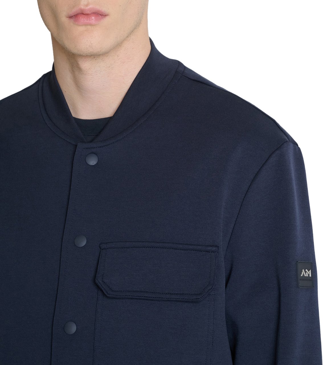 Antony Morato OVERSHIRT REGULAR FIT IN INTERLOCK WITH PATCH ON SLEEVE Blauw