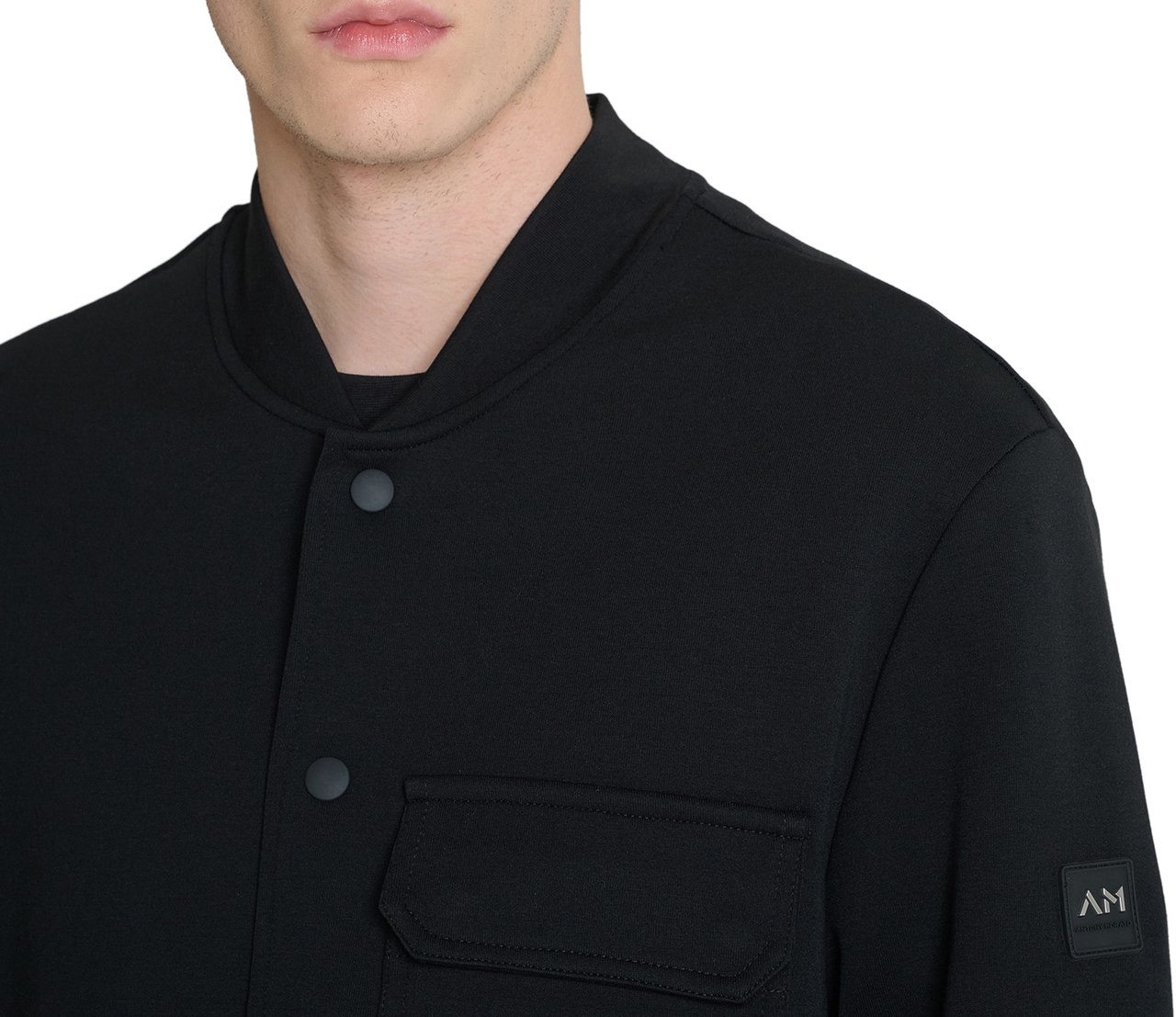 Antony Morato OVERSHIRT REGULAR FIT IN INTERLOCK WITH PATCH ON SLEEVE Zwart