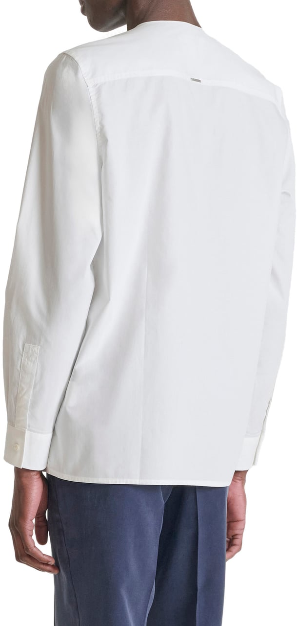 Antony Morato SHIRT OTTAWA REGULAR FIT IN POPELINE LYOCELL WITH LOGOED BADGE Beige