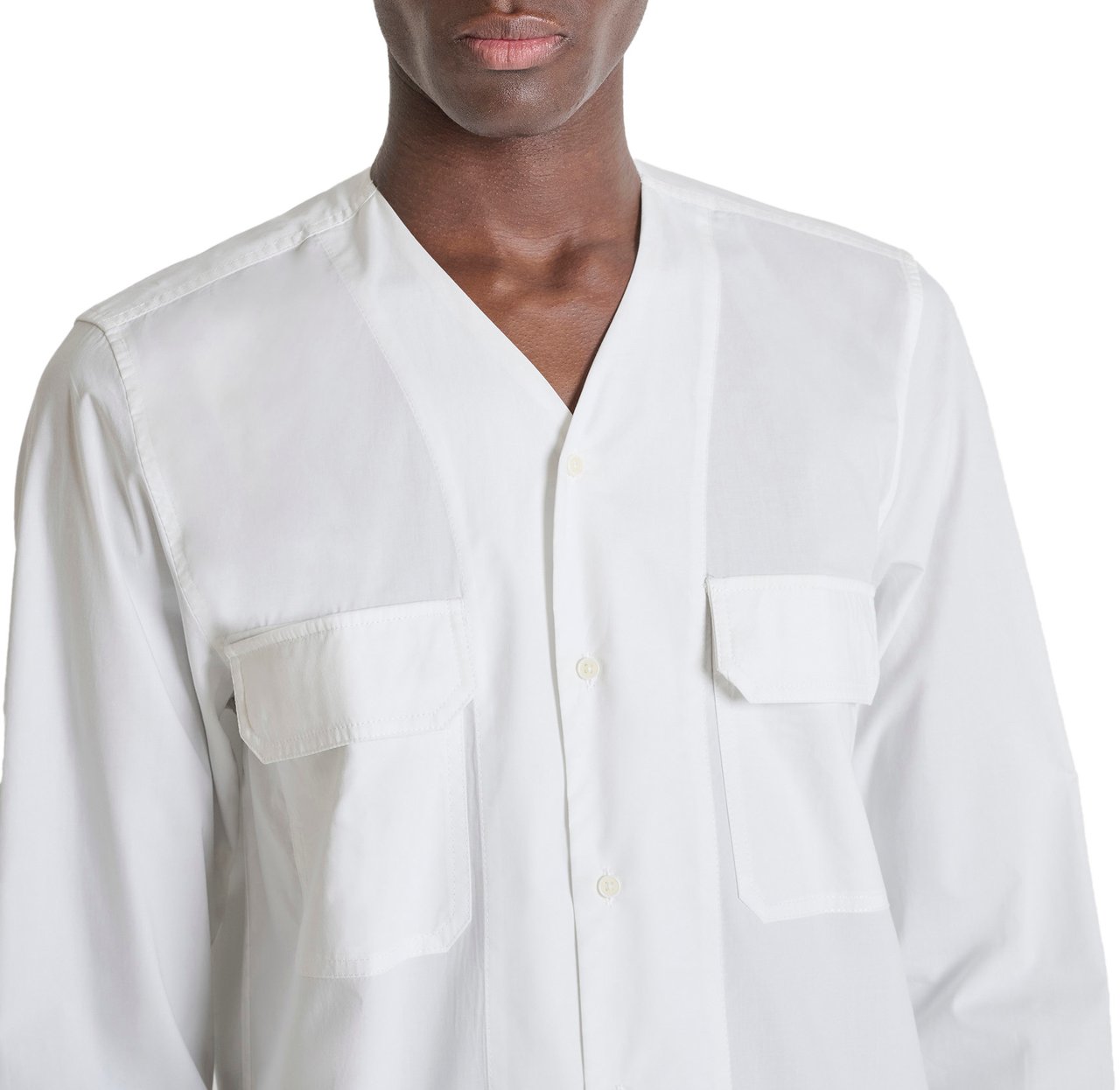 Antony Morato SHIRT OTTAWA REGULAR FIT IN POPELINE LYOCELL WITH LOGOED BADGE Beige