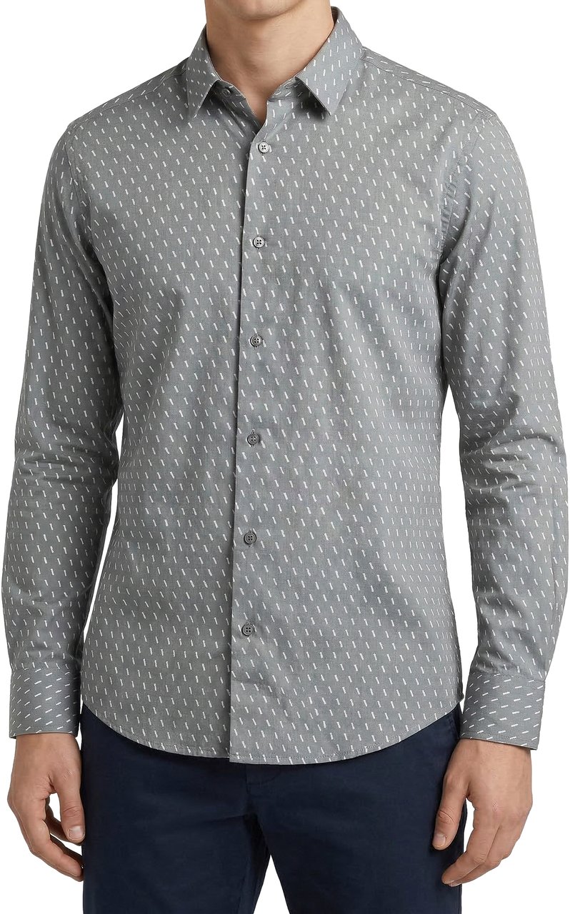 Antony Morato SHIRT NAPOLI REGULAR FITIN WITH LOGOED BADGE Groen