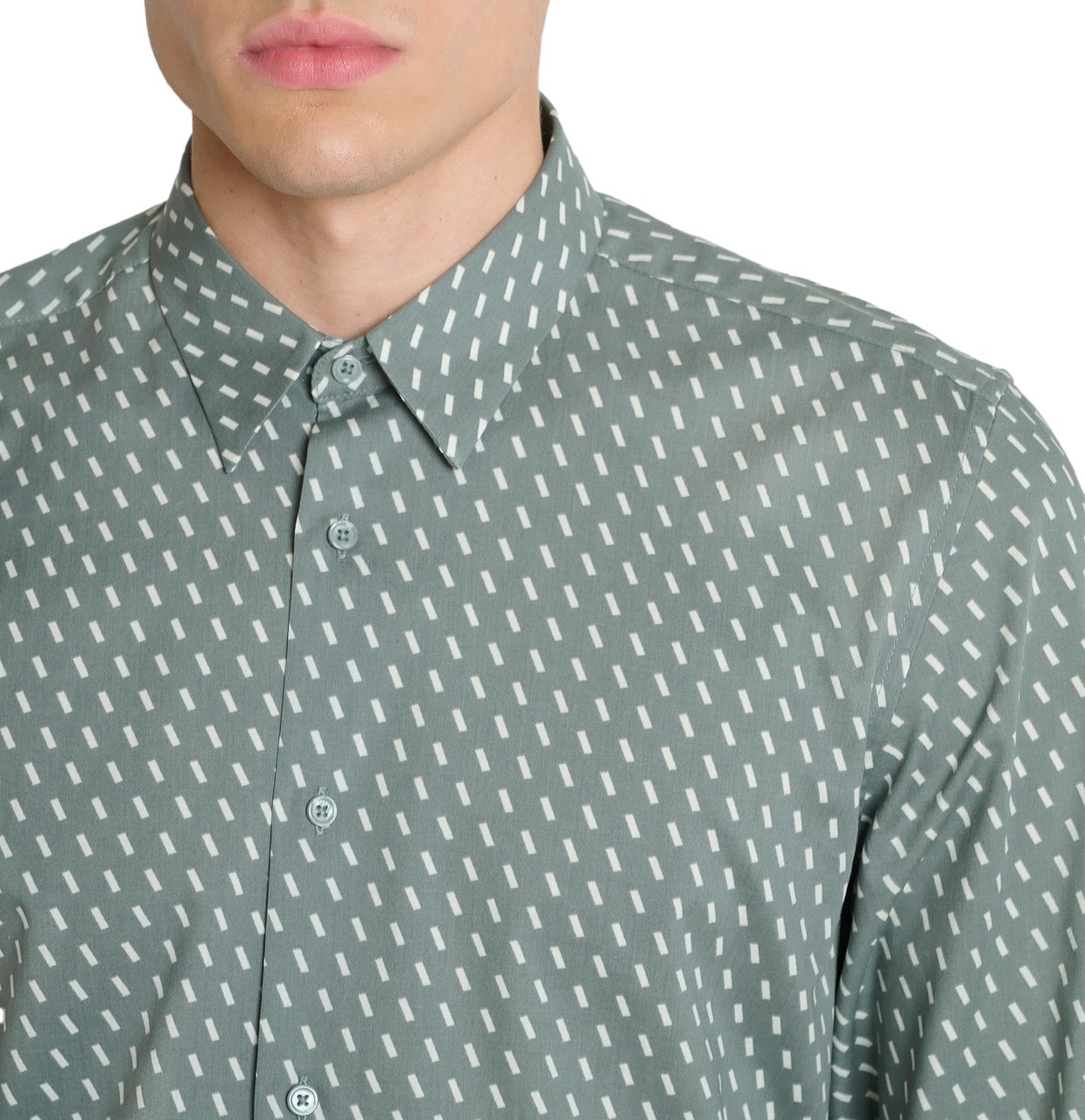 Antony Morato SHIRT NAPOLI REGULAR FITIN WITH LOGOED BADGE Groen