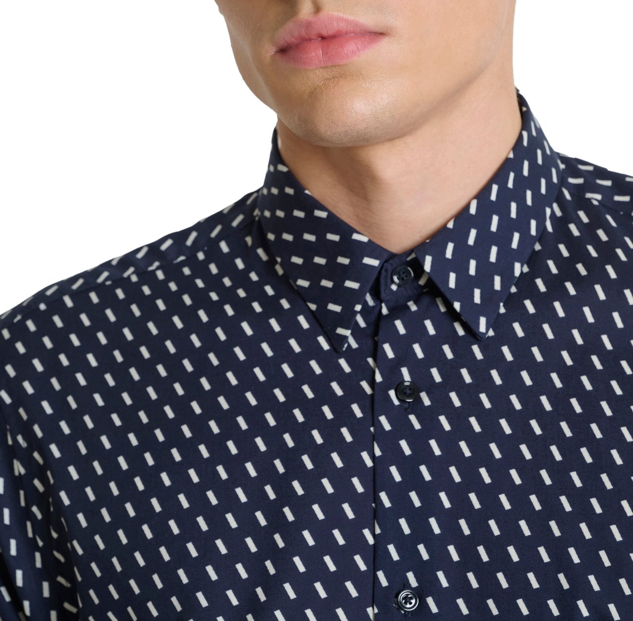 Antony Morato SHIRT NAPOLI REGULAR FITIN WITH LOGOED BADGE Blauw