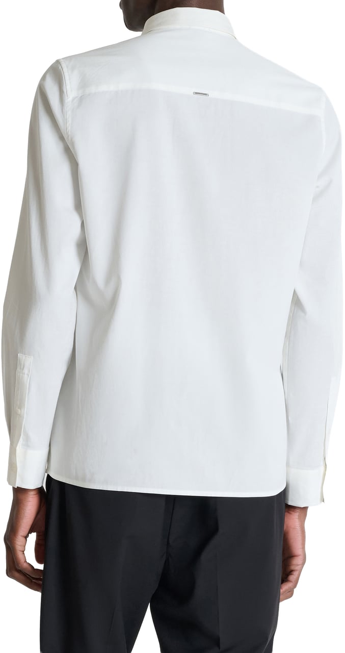 Antony Morato SHIRT LONG SLEEVES BOSTON REGULAR FIT IN TWILL LYOCELL COTTON BLEND FABRIC WITH LOGOED METAL BADGE Beige