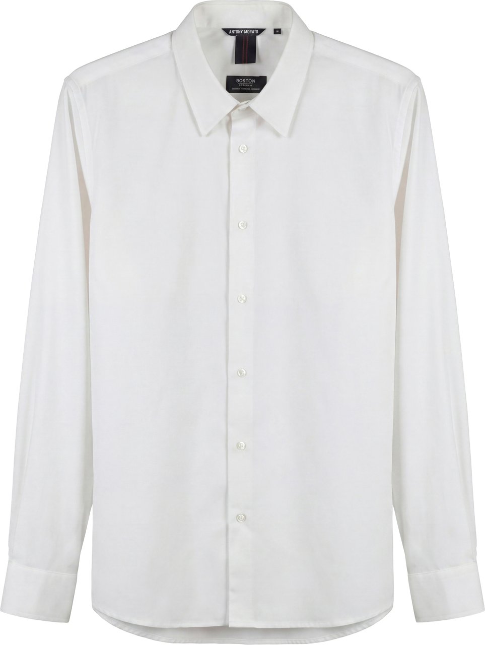 Antony Morato SHIRT LONG SLEEVES BOSTON REGULAR FIT IN TWILL LYOCELL COTTON BLEND FABRIC WITH LOGOED METAL BADGE Beige