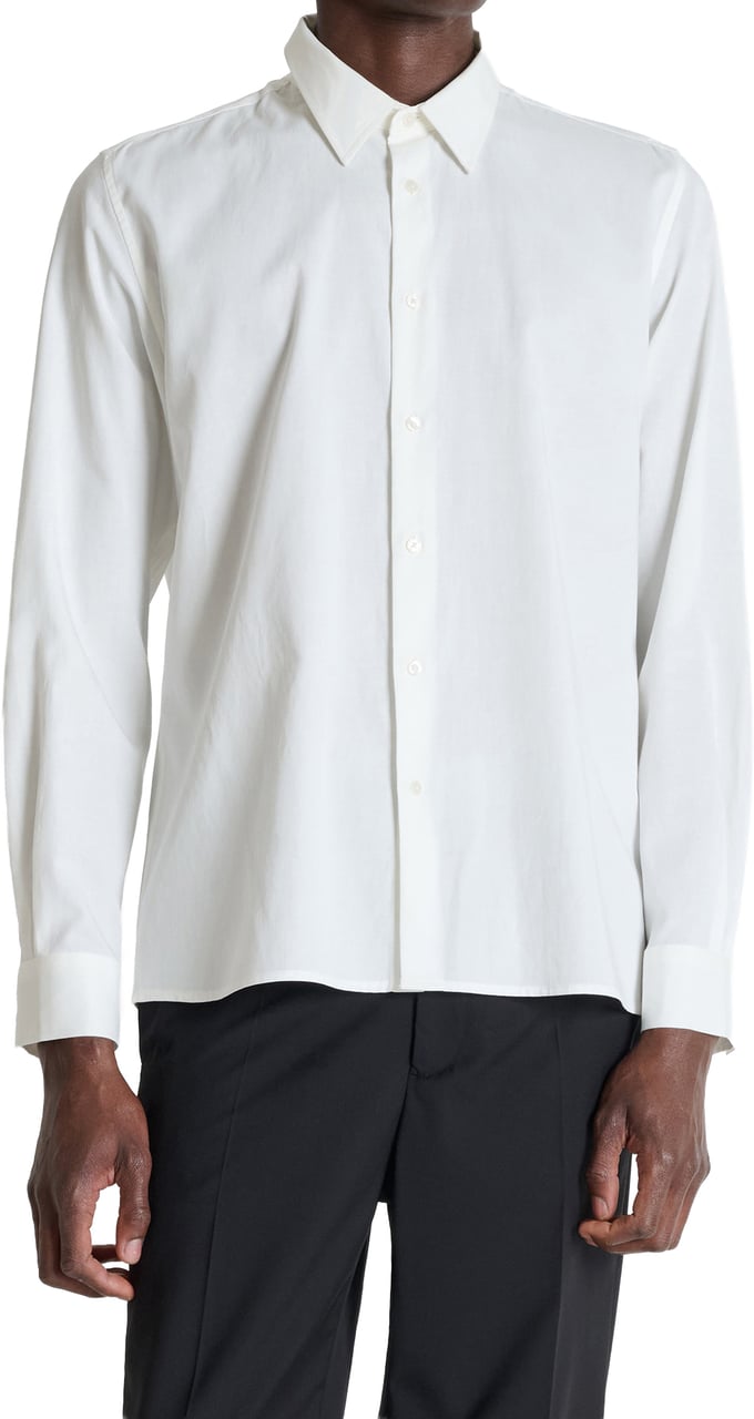 Antony Morato SHIRT LONG SLEEVES BOSTON REGULAR FIT IN TWILL LYOCELL COTTON BLEND FABRIC WITH LOGOED METAL BADGE Beige