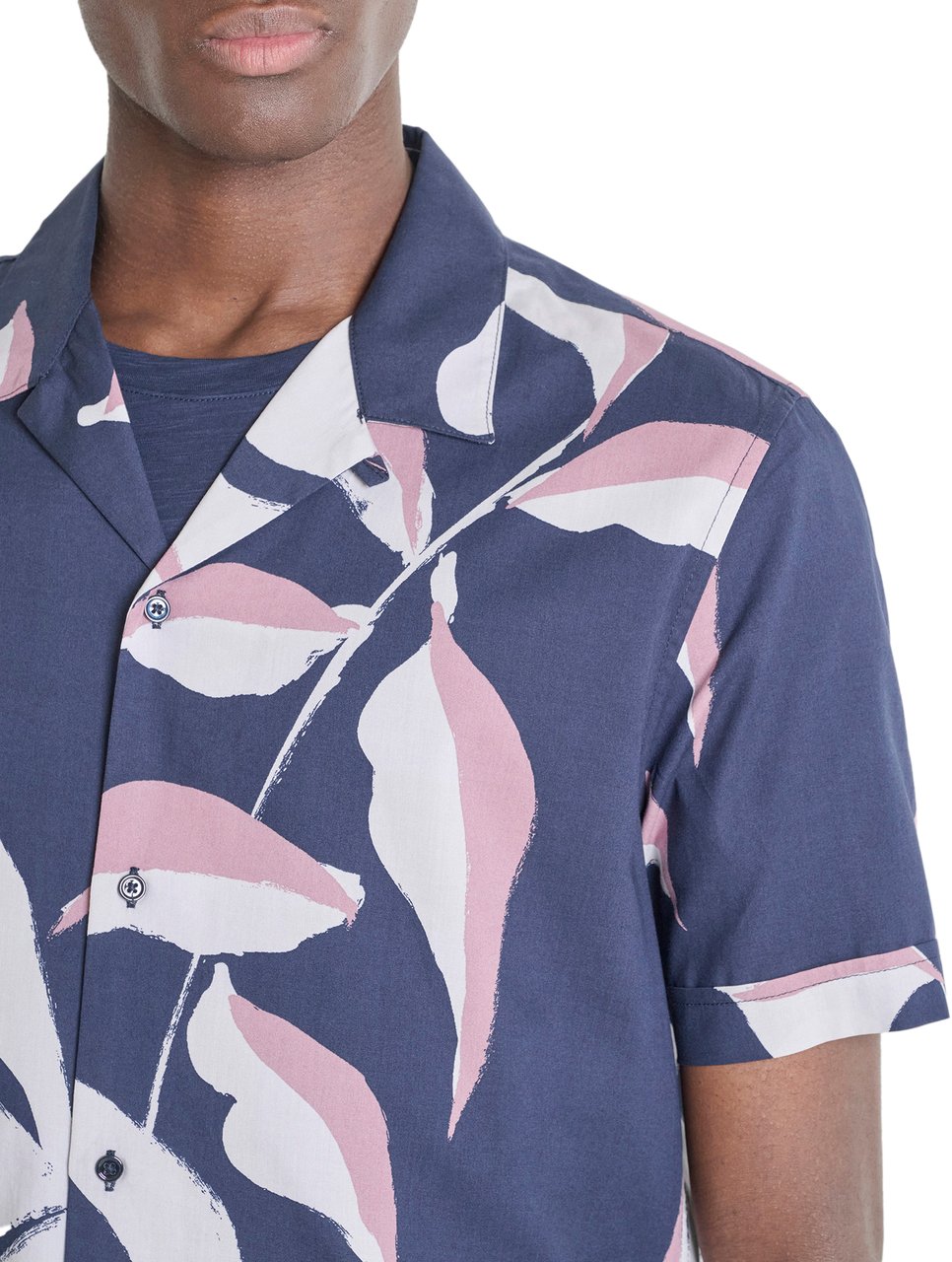 Antony Morato SHIRT HONOLULU REGULAR STRAIGHT FIT IN  WITH LOGOED  BADGE Blauw