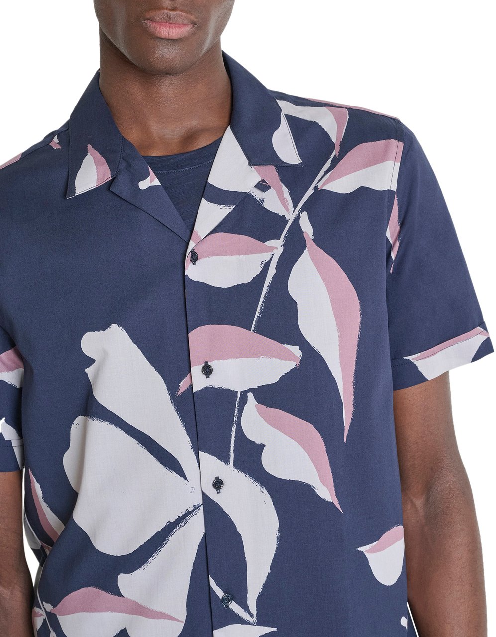 Antony Morato SHIRT HONOLULU REGULAR STRAIGHT FIT IN  WITH LOGOED  BADGE Blauw