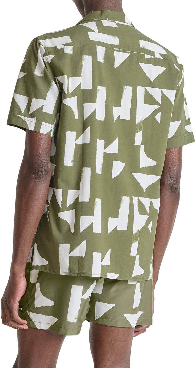 Antony Morato SHIRT HONOLULU REGULAR STRAIGHT FIT IN WITH LOGOED BADGE Groen