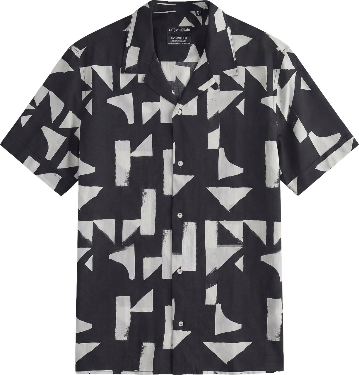 Antony Morato SHIRT HONOLULU REGULAR STRAIGHT FIT IN WITH LOGOED BADGE Zwart