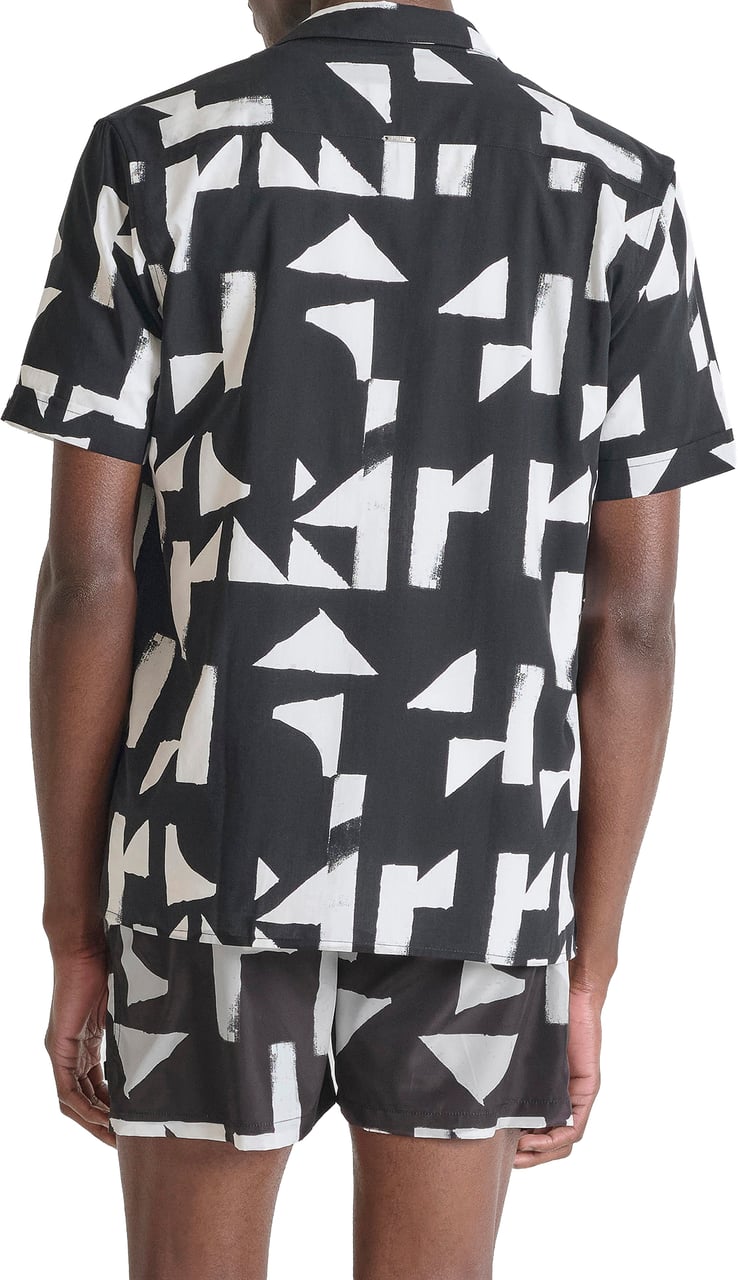 Antony Morato SHIRT HONOLULU REGULAR STRAIGHT FIT IN WITH LOGOED BADGE Zwart
