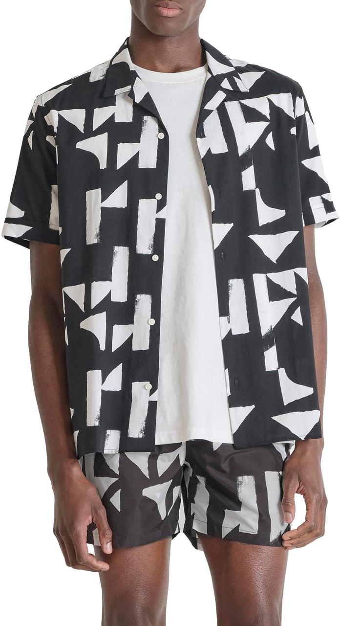Antony Morato SHIRT HONOLULU REGULAR STRAIGHT FIT IN WITH LOGOED BADGE Zwart
