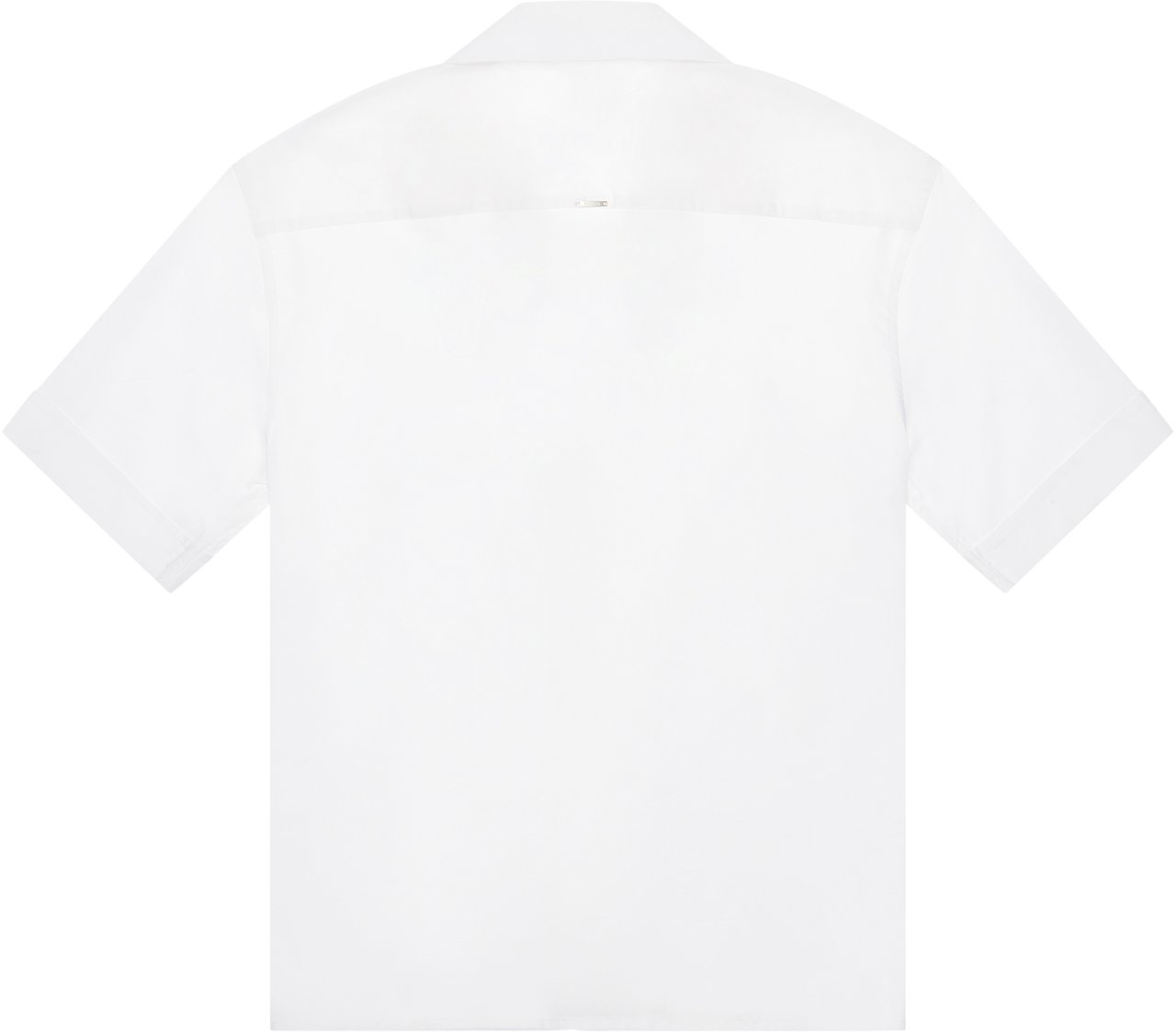 Antony Morato SHIRT GRANADA RELAXED FIT IN POPELINE LYOCELL COTTON BLEND FABRIC WITH LOGOED METAL BADGE Wit