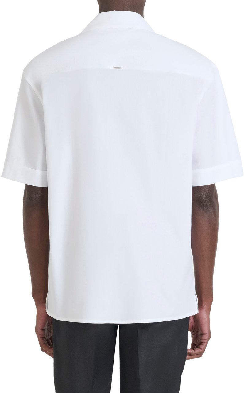Antony Morato SHIRT GRANADA RELAXED FIT IN POPELINE LYOCELL COTTON BLEND FABRIC WITH LOGOED METAL BADGE Wit