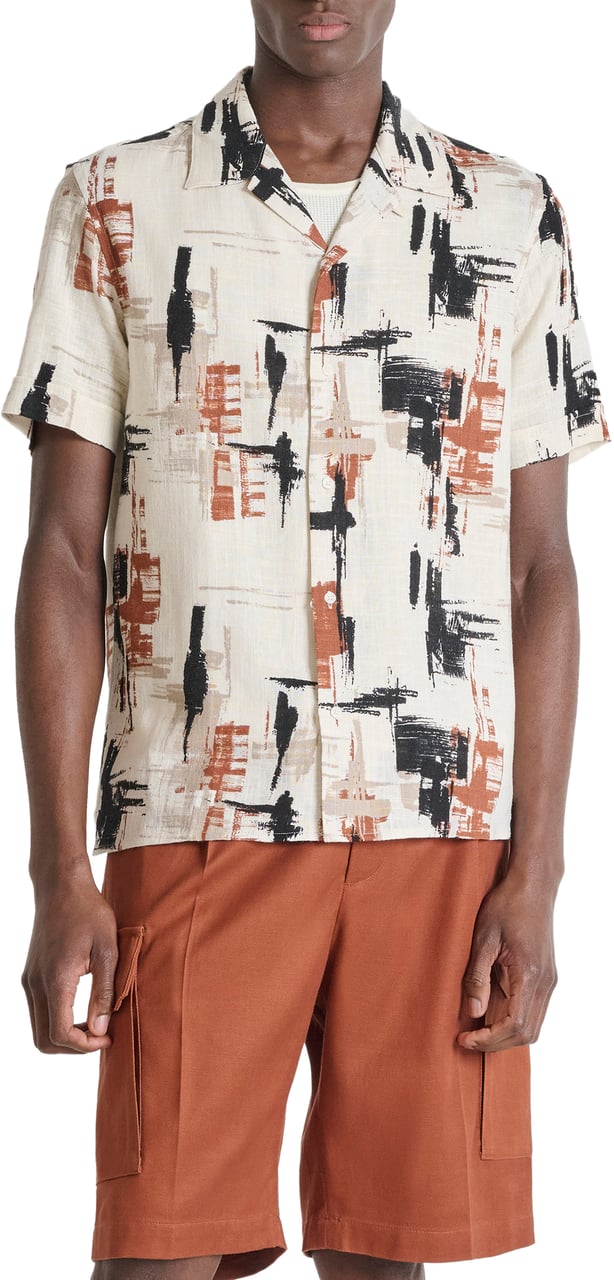 Antony Morato SHIRT HONOLULU RELAXED STRAIGHT FIT WITH LOGOED BADGE Divers