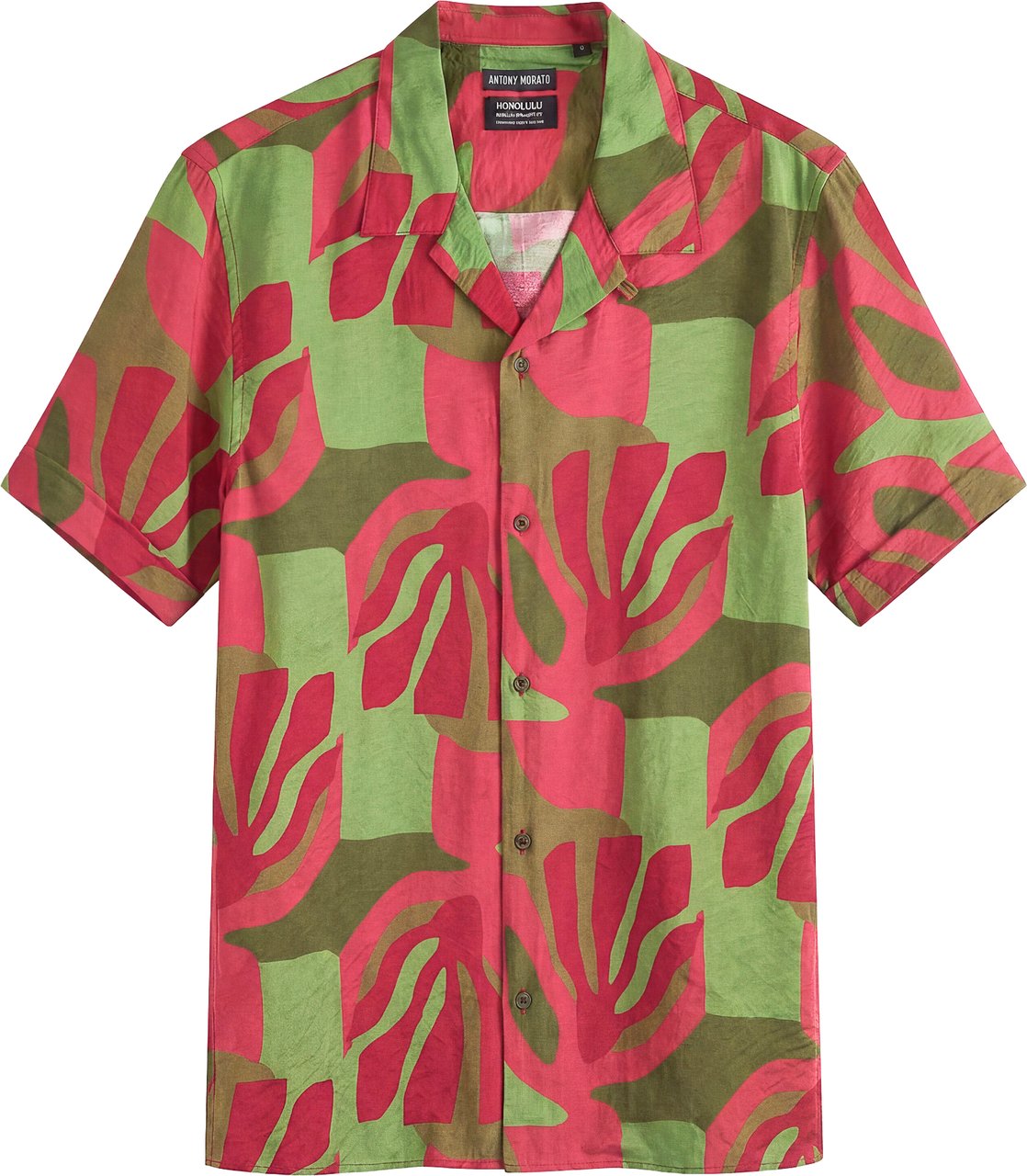 Antony Morato SHIRT HONOLULU RELAXED STRAIGHT FIT IN WRINKLED PRINTED WITH LOGOED BADGE Divers