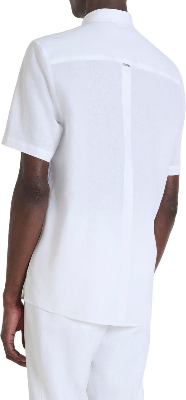 Antony Morato SHIRT ADALIA REGULAR FIT IN SOFT TOUCH LINEN VISCOSE BLEND FABRIC WITH LOGOED METAL BADGE Wit