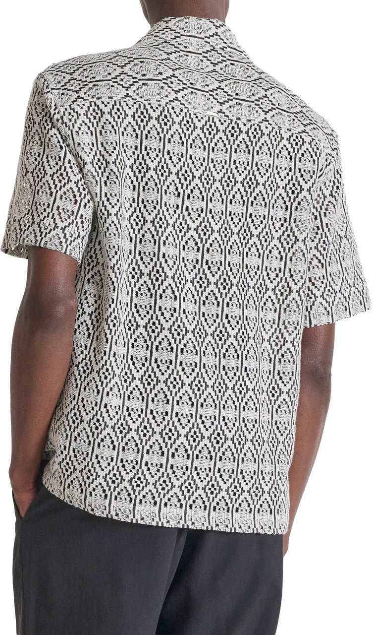 Antony Morato SHIRT RELAXED FIT IN JACQUARD WITH LOGOED  BADGE Divers