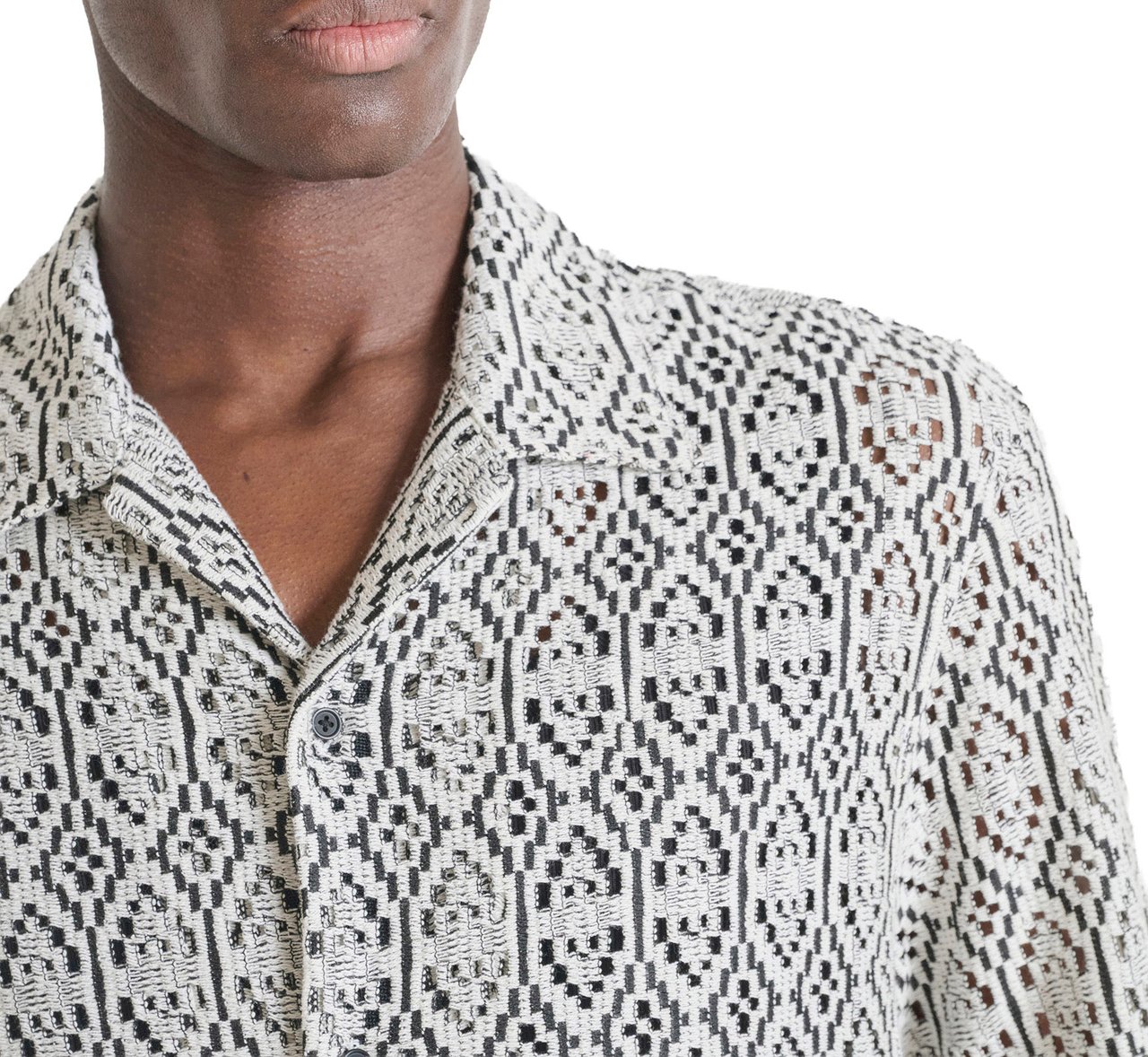 Antony Morato SHIRT RELAXED FIT IN JACQUARD WITH LOGOED  BADGE Divers