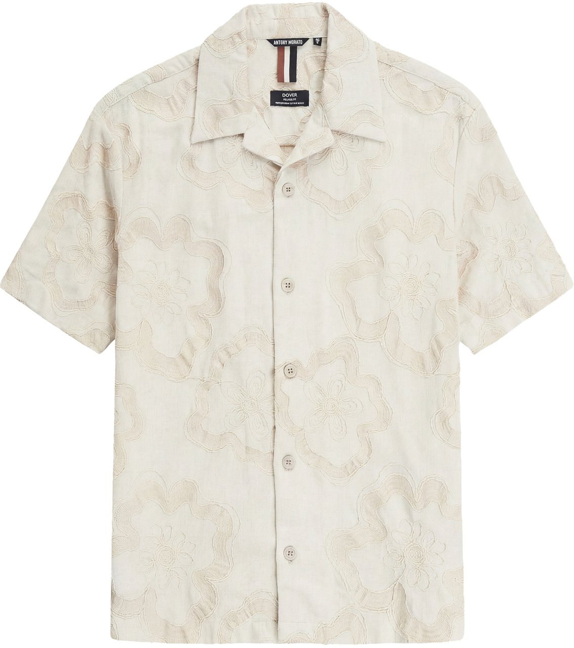 Antony Morato SHIRT DOVER RELAXED FIT WITH LOGOED BADGE Beige