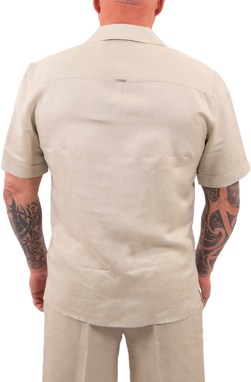Antony Morato Shirt Panama Regular Fit Linen Beige