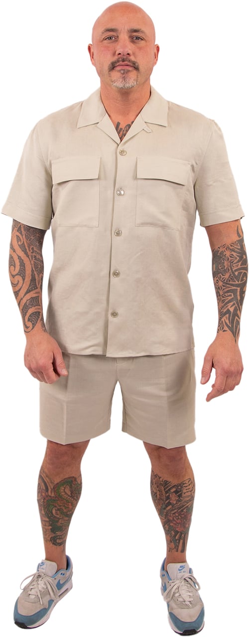 Antony Morato Shirt Panama Regular Fit Linen Beige