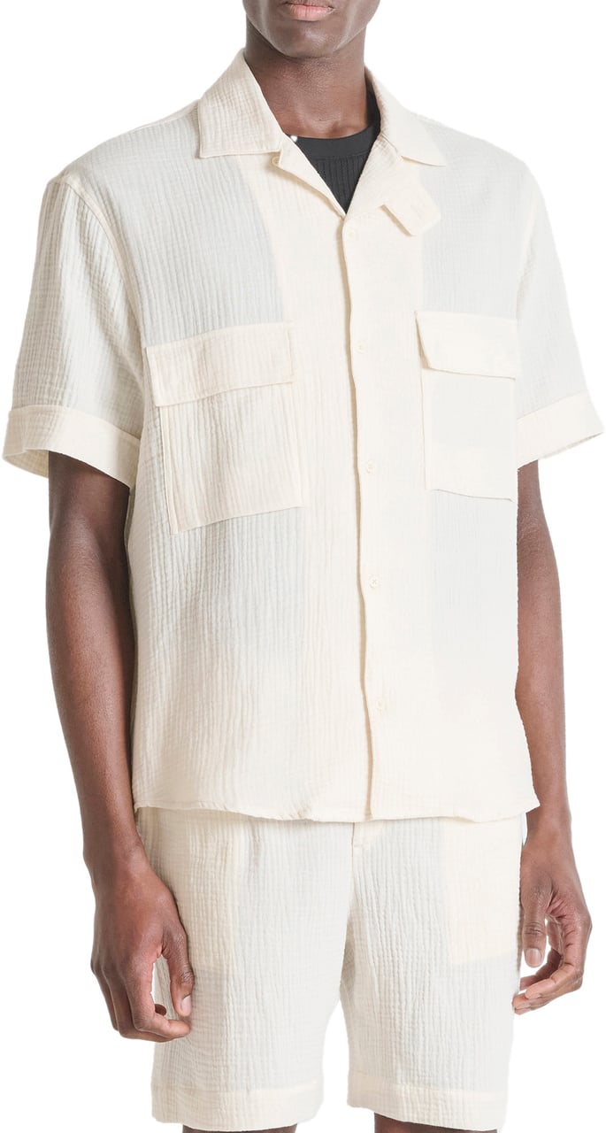 Antony Morato SHIRT NAIROBI RELAXED FIT IN SOFT TOUCH COTTON CRINCKLE FINISH WITH LOGOED PATCH Beige