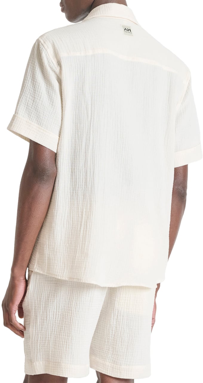 Antony Morato SHIRT NAIROBI RELAXED FIT IN SOFT TOUCH COTTON CRINCKLE FINISH WITH LOGOED PATCH Beige