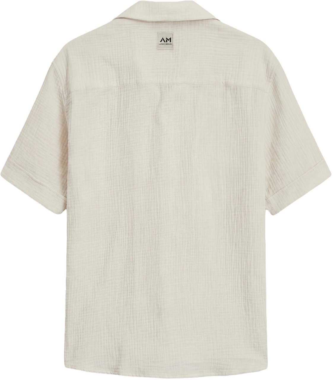 Antony Morato SHIRT NAIROBI RELAXED FIT IN SOFT TOUCH COTTON CRINCKLE FINISH WITH LOGOED PATCH Beige