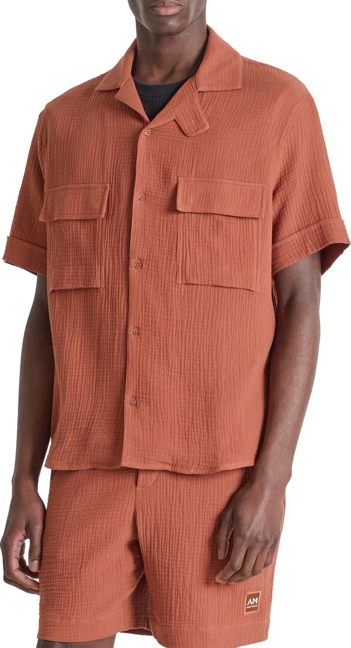 Antony Morato SHIRT NAIROBI RELAXED FIT IN SOFT TOUCH COTTON CRINCKLE FINISH WITH LOGOED PATCH Divers