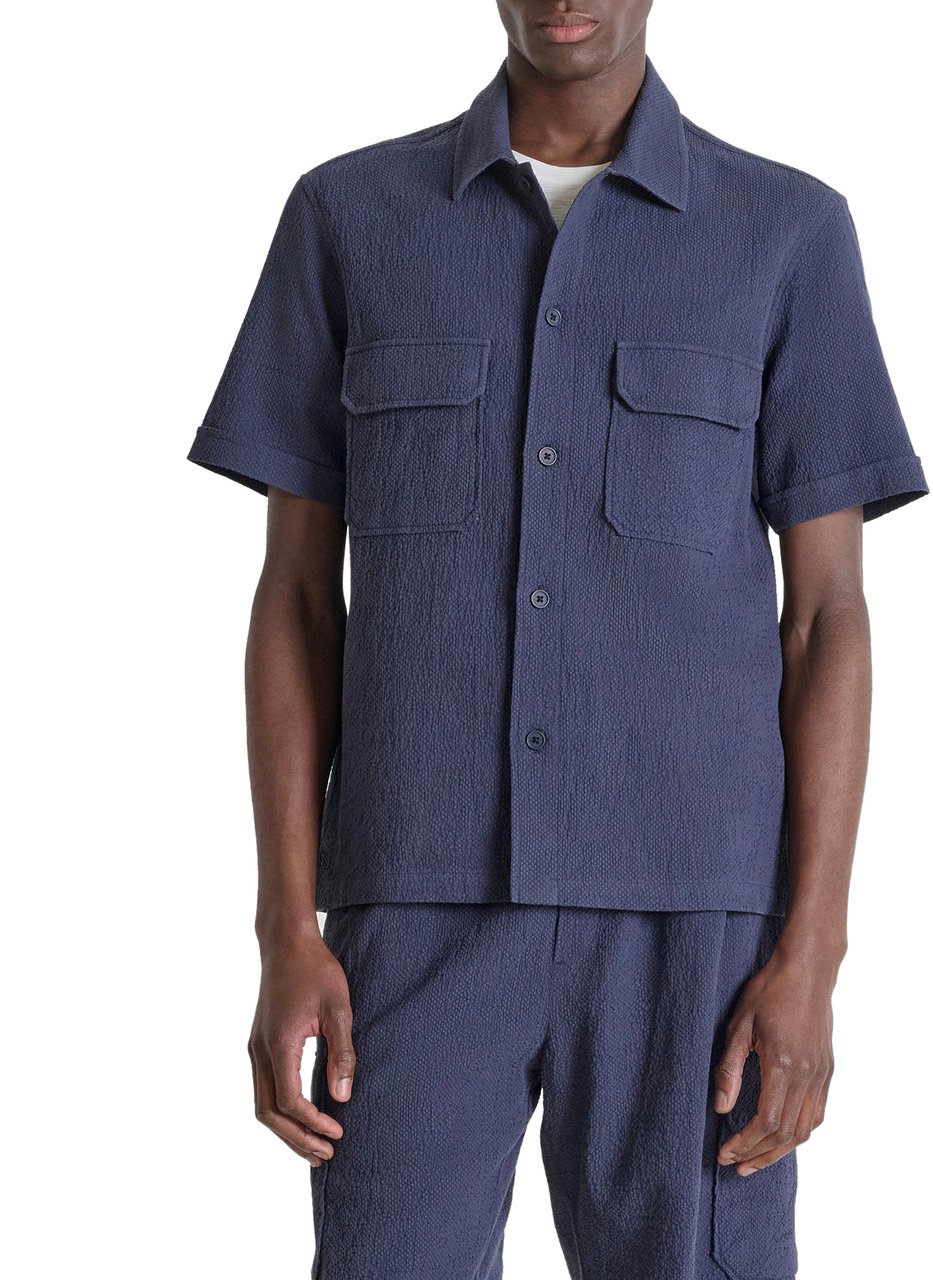 Antony Morato SHRT TALLINN REGULAR FIT IN COTTON DOBBY  FABRIC Blauw